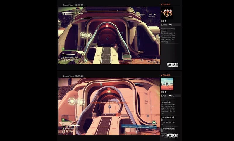 The meeting that never was, livestreamed by two No Man’s Sky players who stood in the same spot and the same time and failed to see each other.