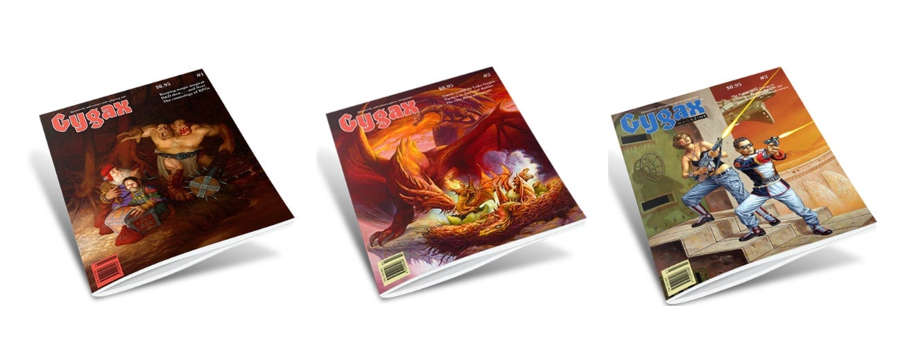 Gygax magazine, issues one through three.