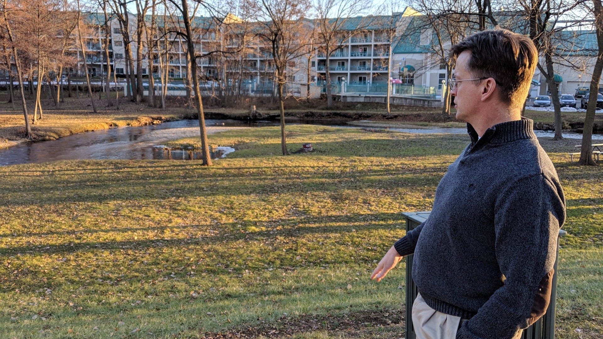 Paul Stormberg at the proposed site for Gary Gygax’s memorial.