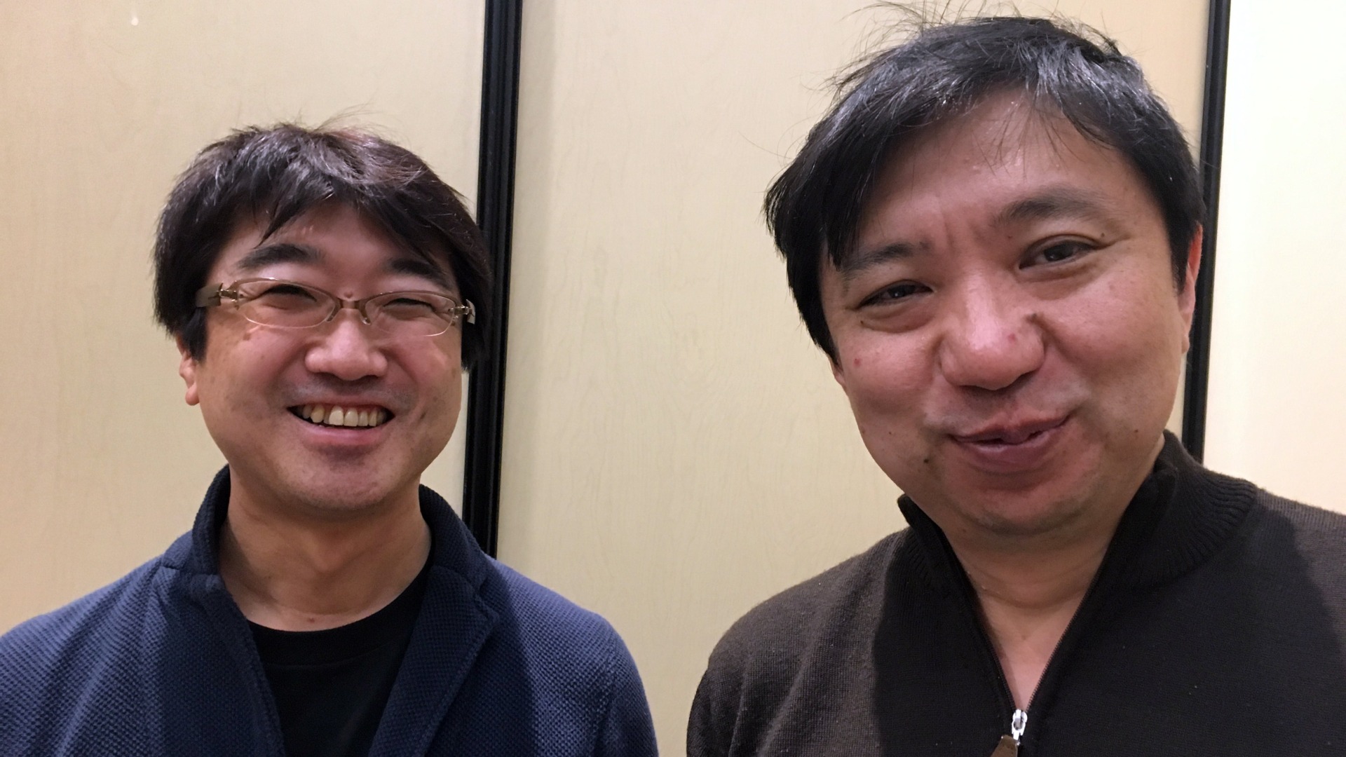 Kentaro Yoshida (L) and Yukio Futatsugi in 2019.
