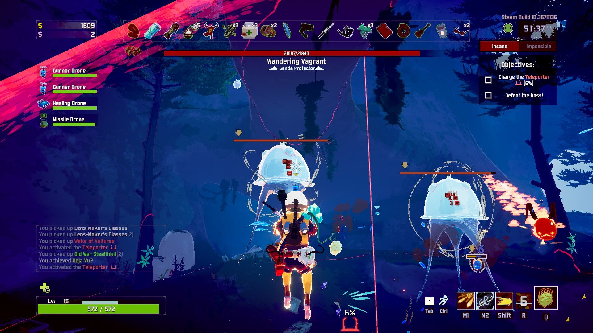 My character covered in gear