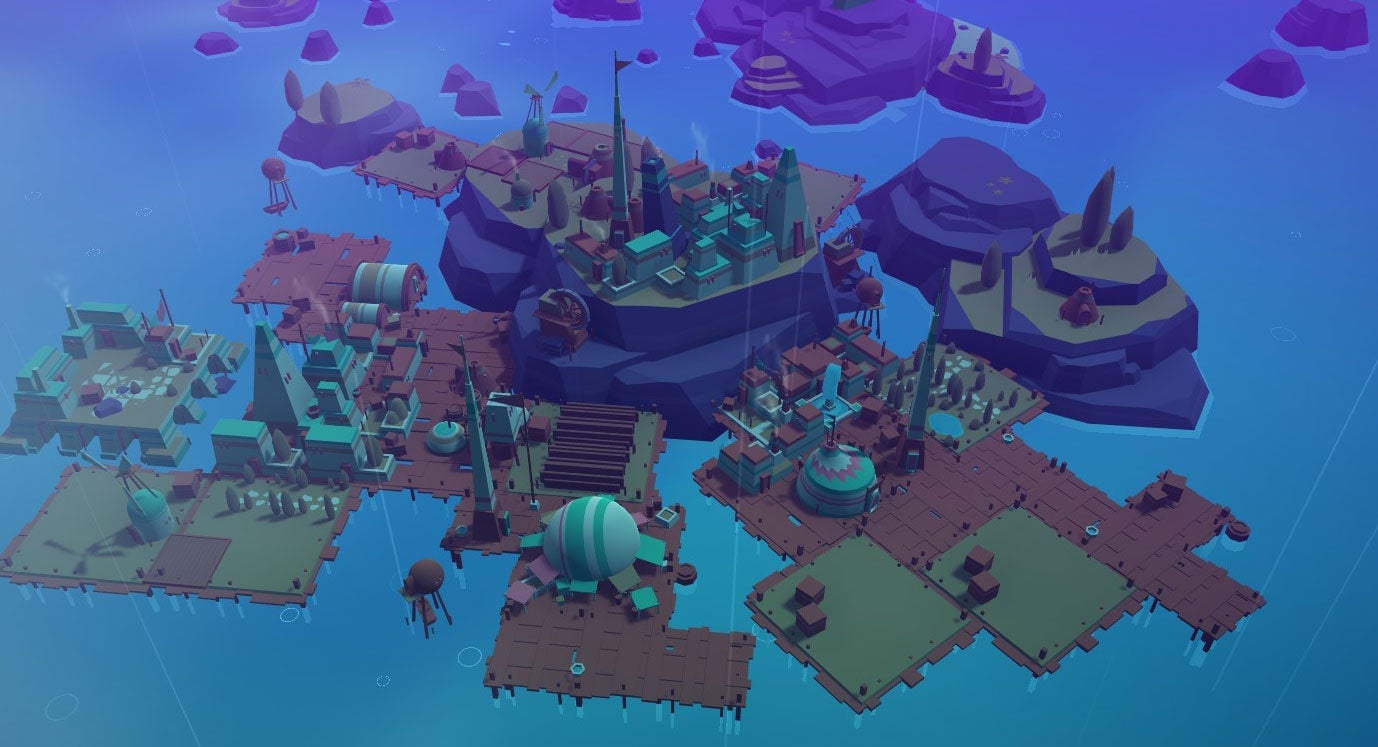 One of my favourite cities is this almost industrial settlement, where the rain never stops and most people have had to build out onto the ocean because the original mountain town is full.