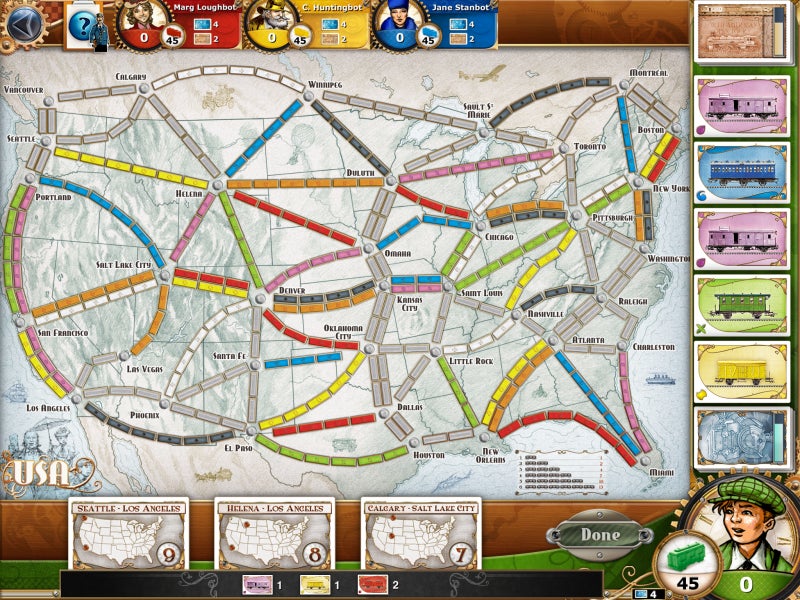 Ticket to Ride’s digital version looks...just like the regular version.