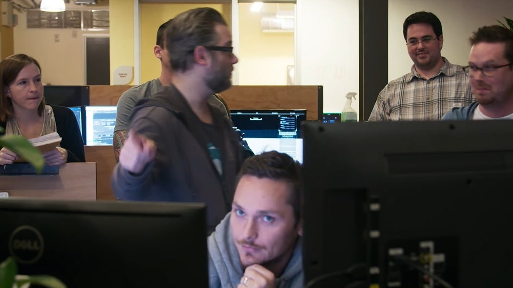 Director Cory Barlog asking the team about how the menu system will work. 