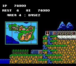 The Japanese version of Contra included a map screen and story sequences that the U.S. version lacked.