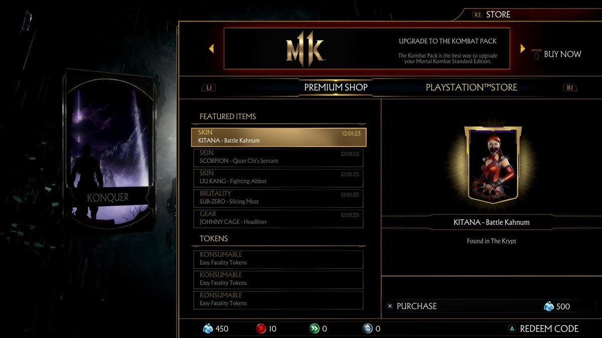 The game’s premium shop features five rotating items for sale every 24 hours. 