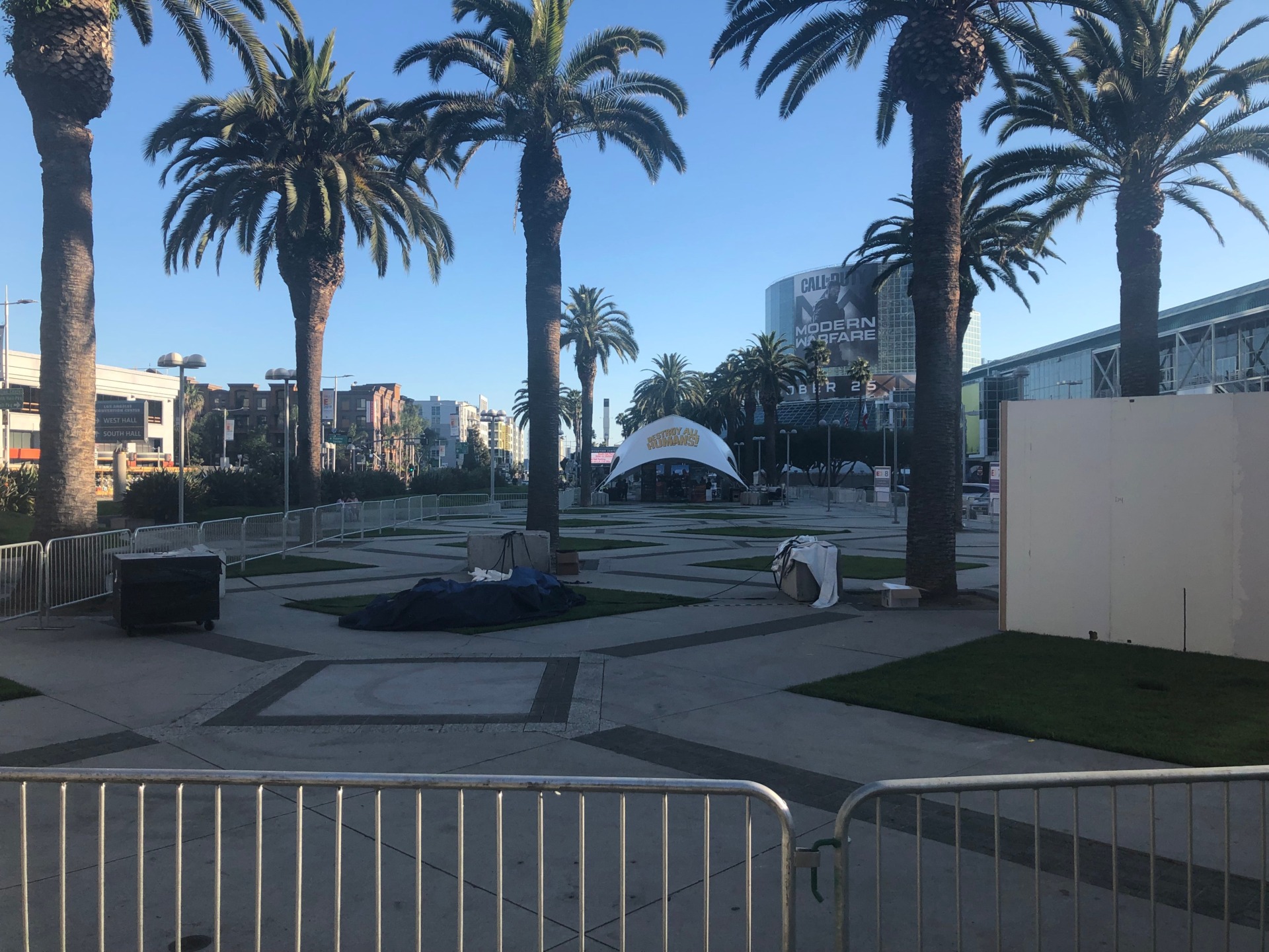 This spot is usually full of Sony-branded tents and kiosks showcasing PlayStation games. Oh well.