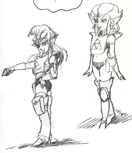 Original sci-fi style concept art from A Link To The Past, as shown in the book Hyrule Historia.