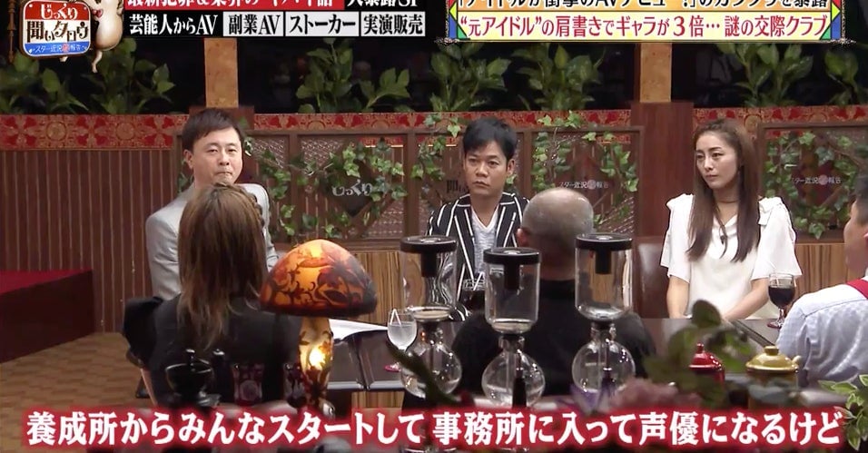 Yuzuki talks to the show’s three hosts. 