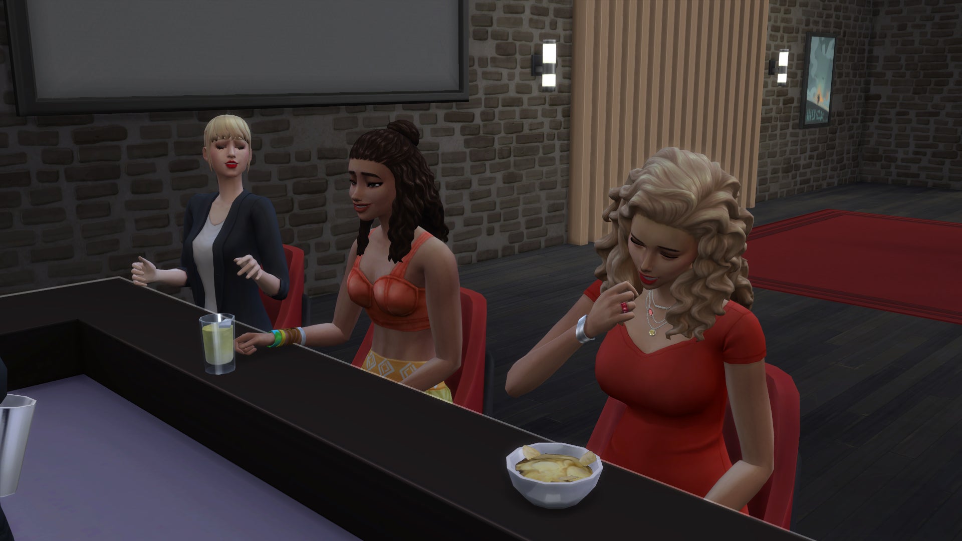 Taylor Swift, a significantly aged-up Moana from Disney, and my Sim. This is what utopia looks like, folks.