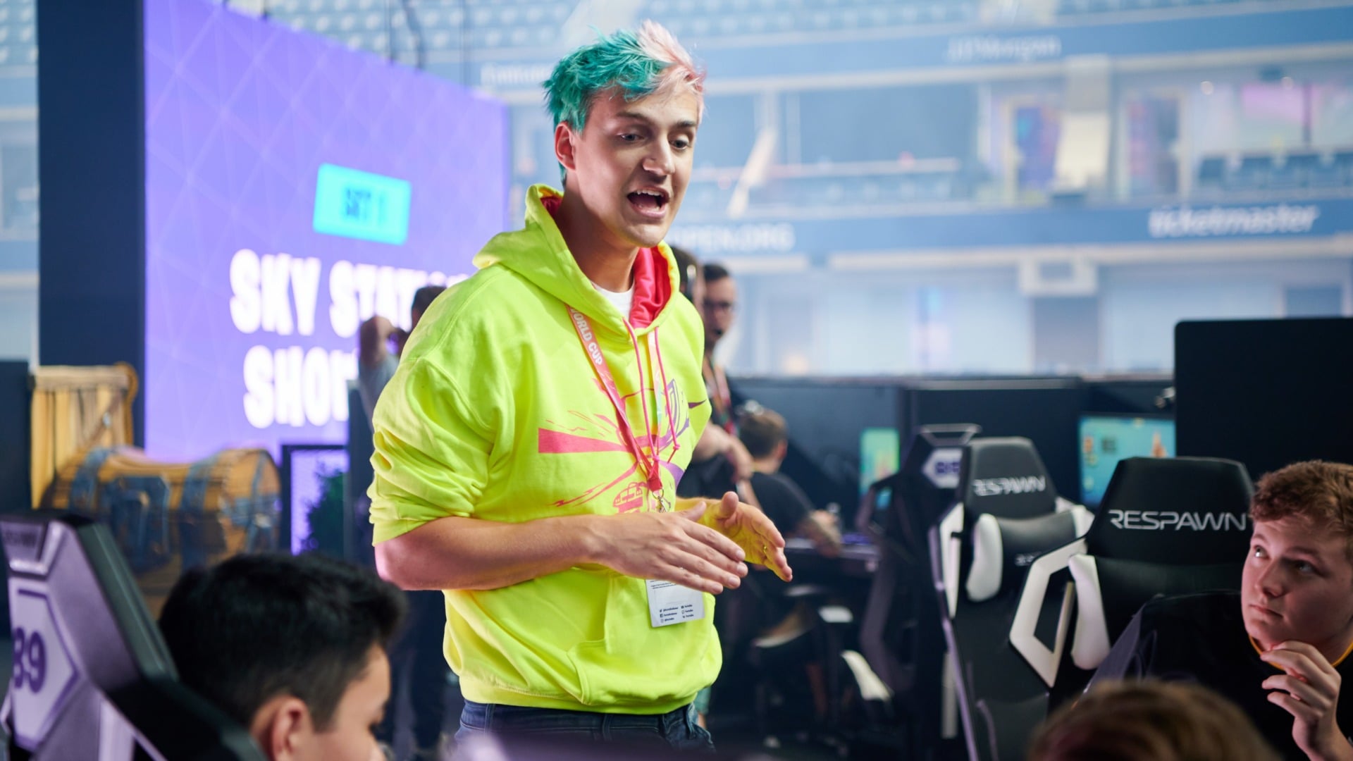 Ninja during the World Cup preview day