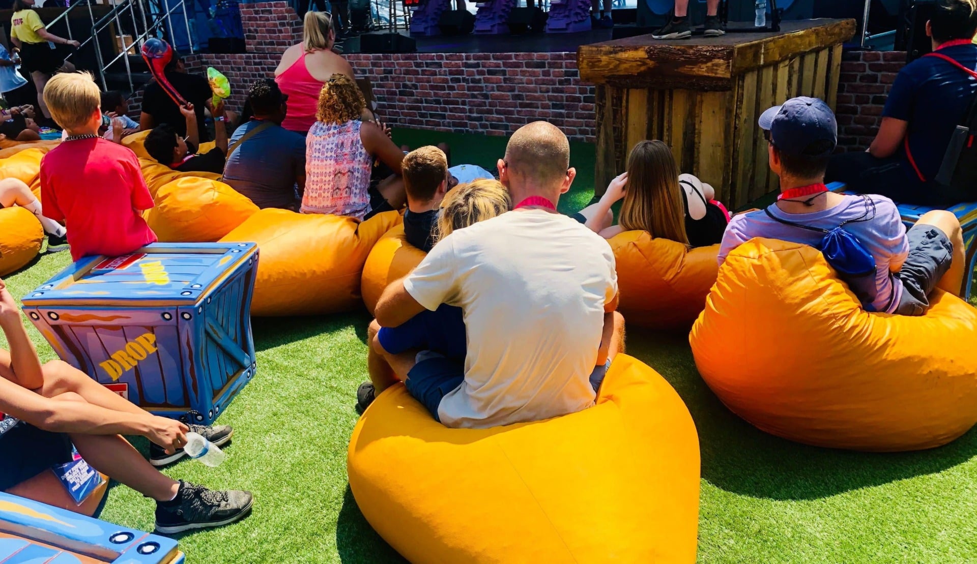 A father with their child at the World Cup fan festival