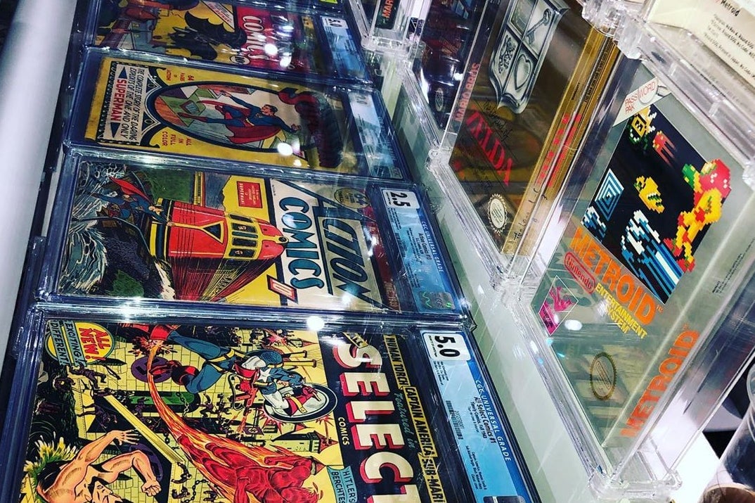 Rare video games share the space with rare comics at Danielle Smith’s San Diego Comic-Con booth.