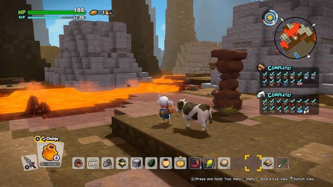 Look at all the things I found. And a cow that liked the lava way too much. 