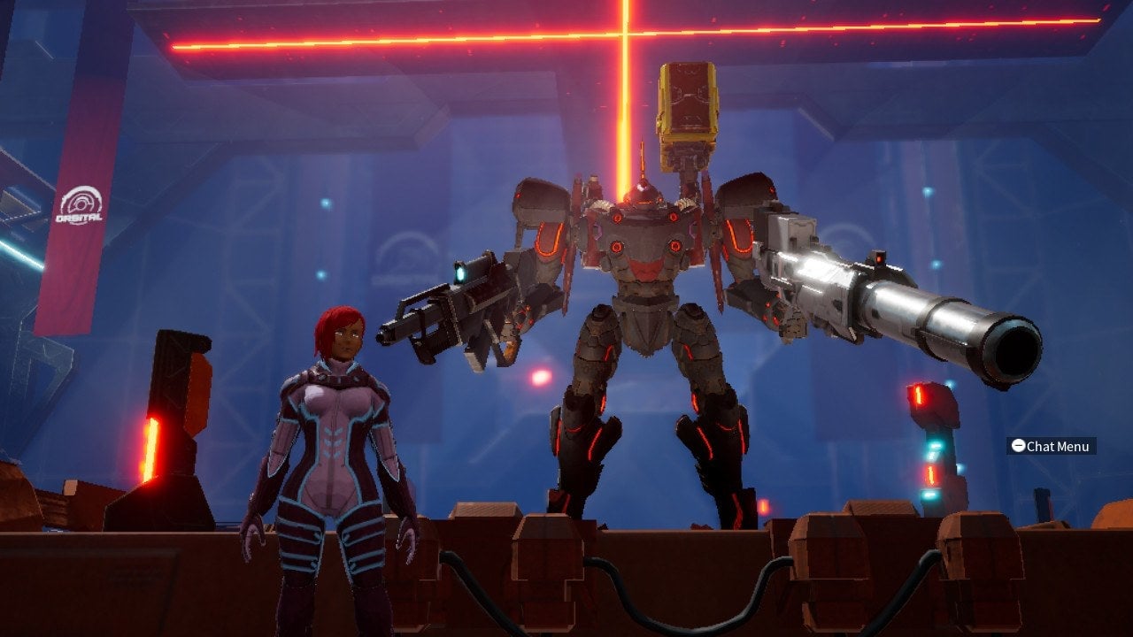 MoiraX and her work-in-progress mech.