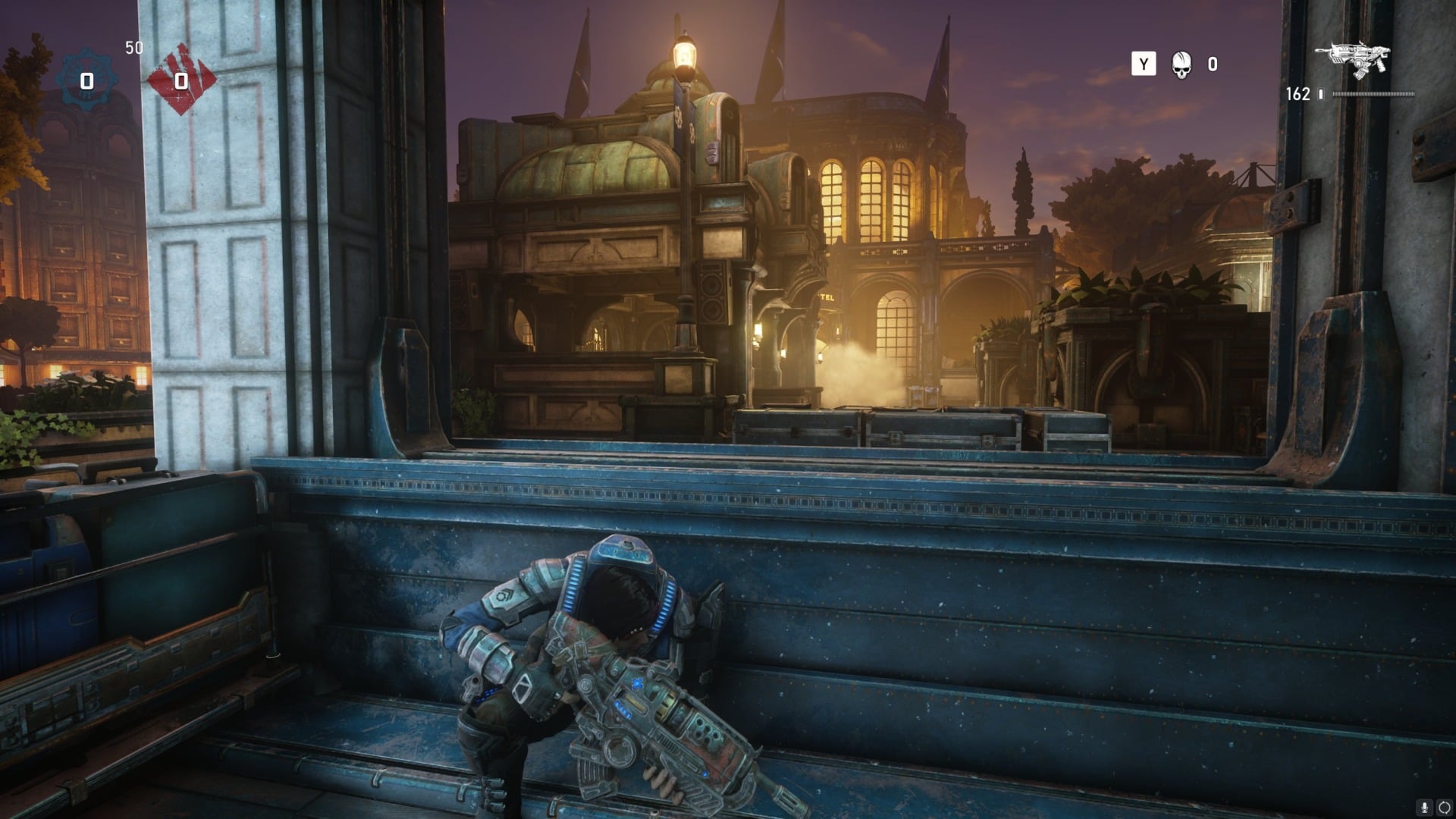 Crouching behind cover (like you do) at the outset of an Arcade match in Versus mode.