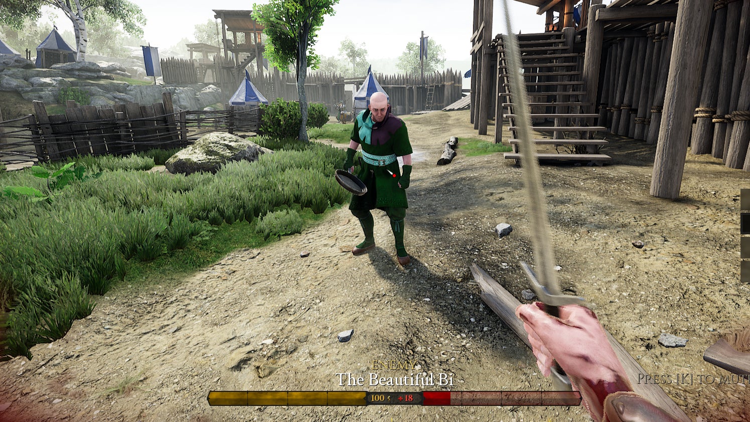 Her frying pan is at the ready...