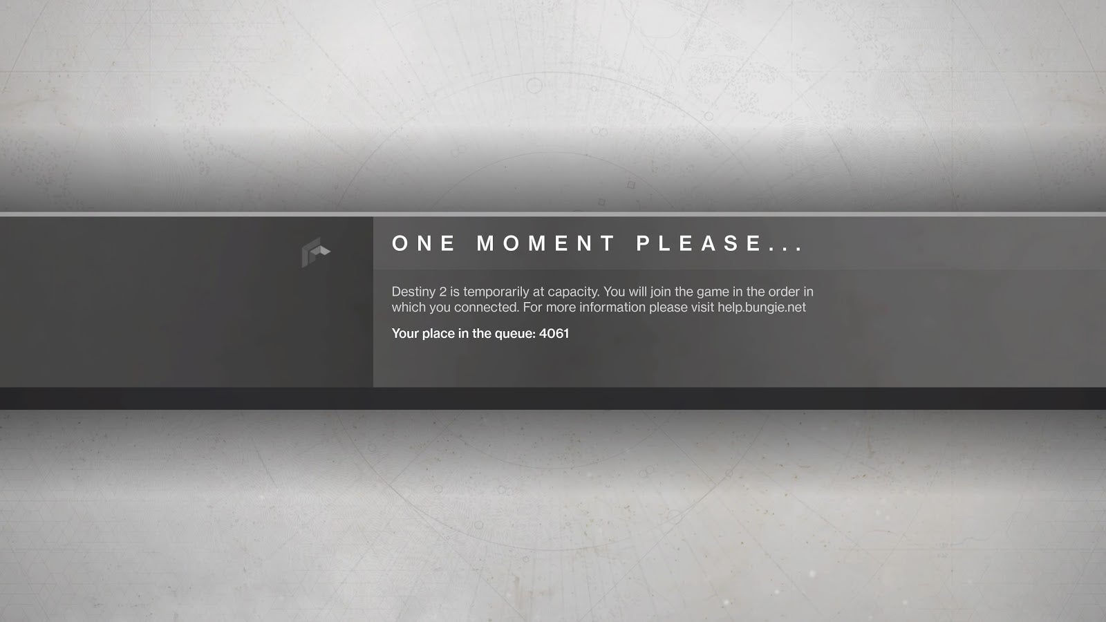 One of the error messages appearing on Destiny 2: Shadowkeepâs launch day. The number would tick down, then tick back up, eventually reporting that that the servers were down.