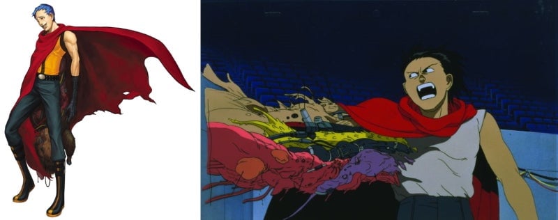 K9999 (left) and Tetsuo (right) both have a thing for grotesque appendages and red capes