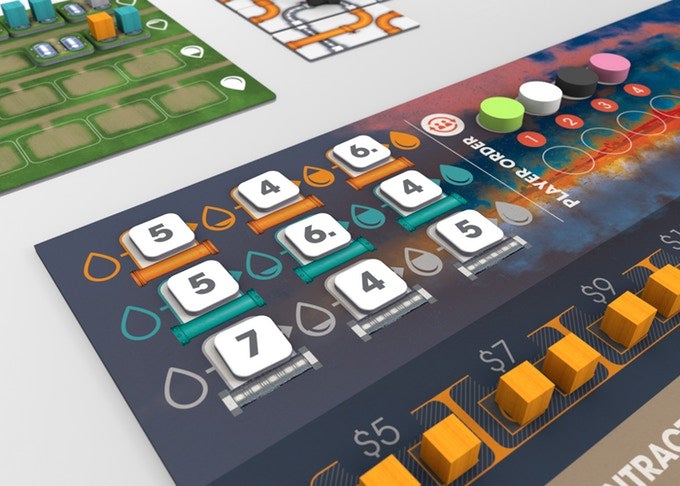 Pipeline’s graphic design is gorgeous, and lets you pick up a number of the game’s key rules at a glance.