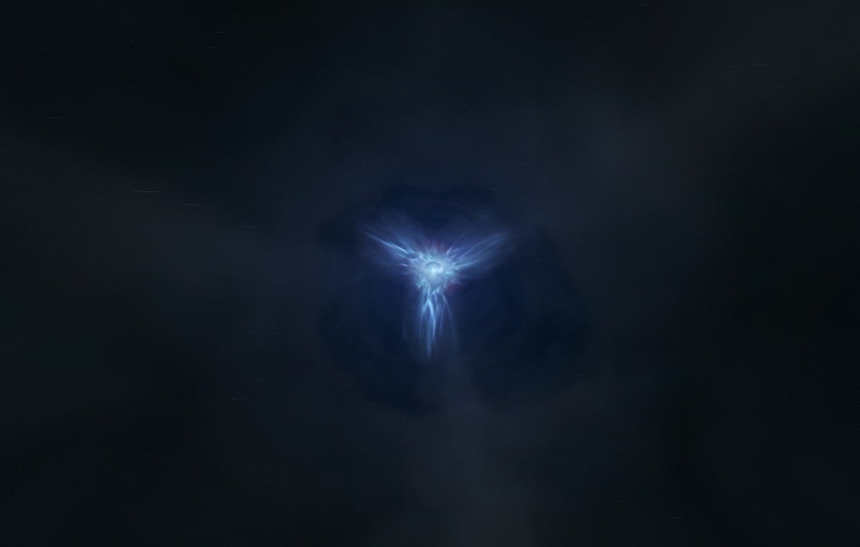 The wormhole-like effect generated by a reindeer filament.