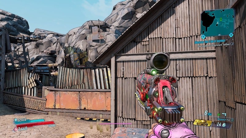 To get onto Ellie’s Garage, aim for the lower part of the roof.