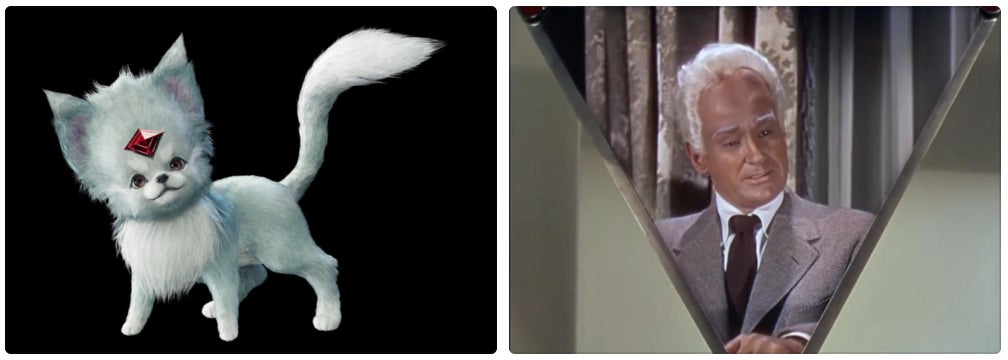 Carbuncle (left) cosplaying as Exeter (right) from This Island Earth (1955).