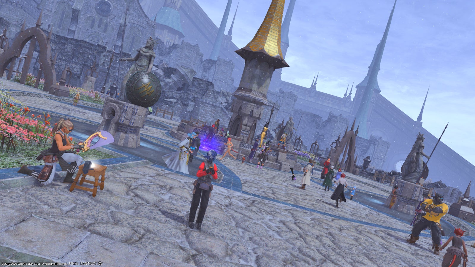 A look at the courtyard featured following group works.