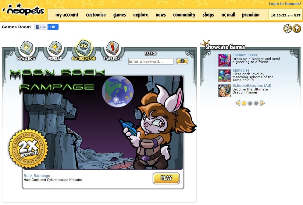 Screenshot: Neopets