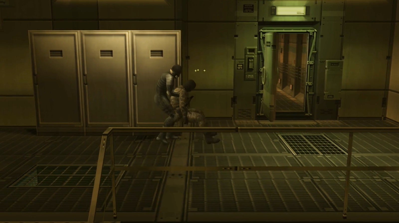 Stuffing enemies in lockers during Raiden’s initial infiltration prevents them from waking up before the elevator arrives.