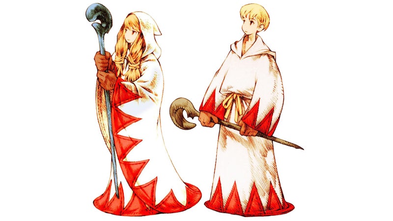 Ishii was surprised to see these white mage designs in Final Fantasy Tactics