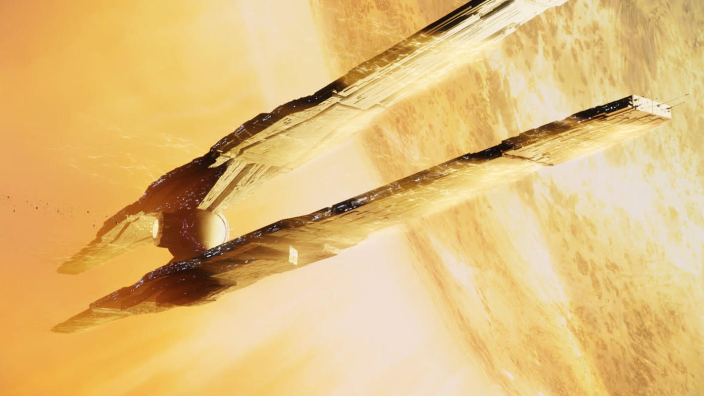 The Almighty looks like a giant TIE fighter and eats planets for fuel. It’s set to crash into Earth any day now. 