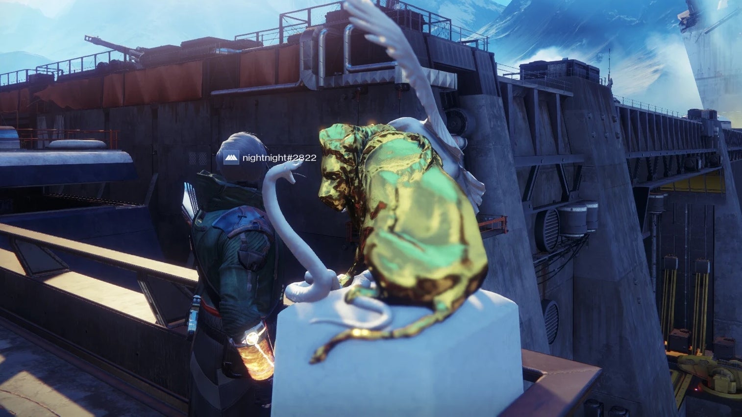 A serpent representing Hunters and a phoenix representing Warlocks harass a golden lion representing Titans and their victory. It’s a cool idea. It would be even cooler if it weren’t so small.