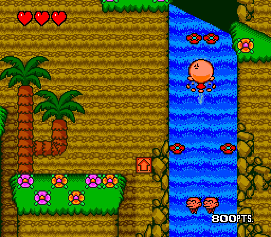 The U.S. version of Bonk’s Revenge (pictured) is on the Mini, but the original game is only available in its Japanese form, PC Genjin