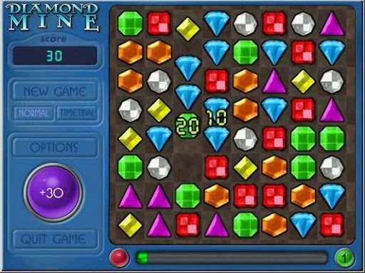 An early version of Bejeweled, back when it was called Diamond Mine.