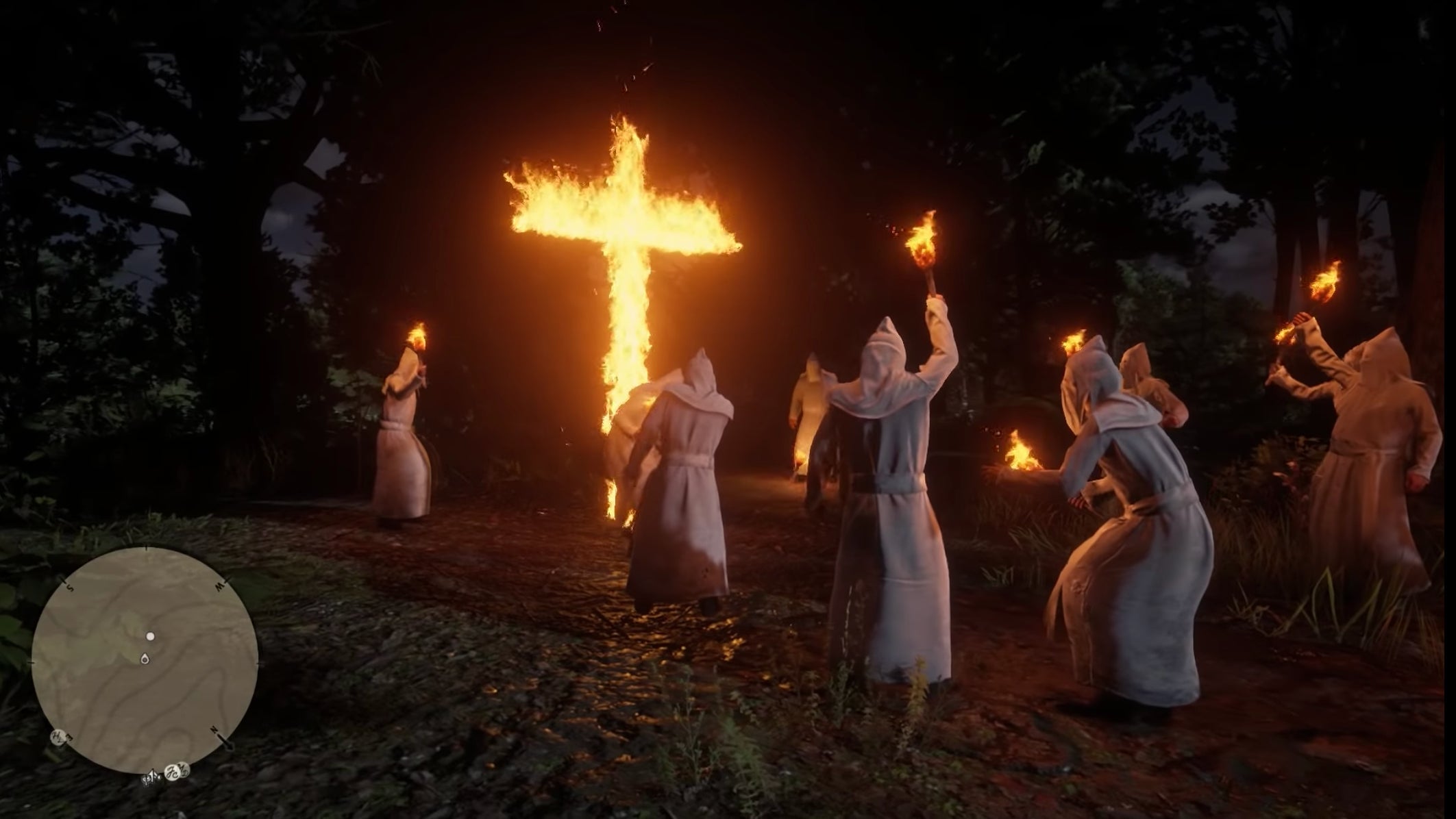 An encounter with the KKK in Red Dead Redemption 2.