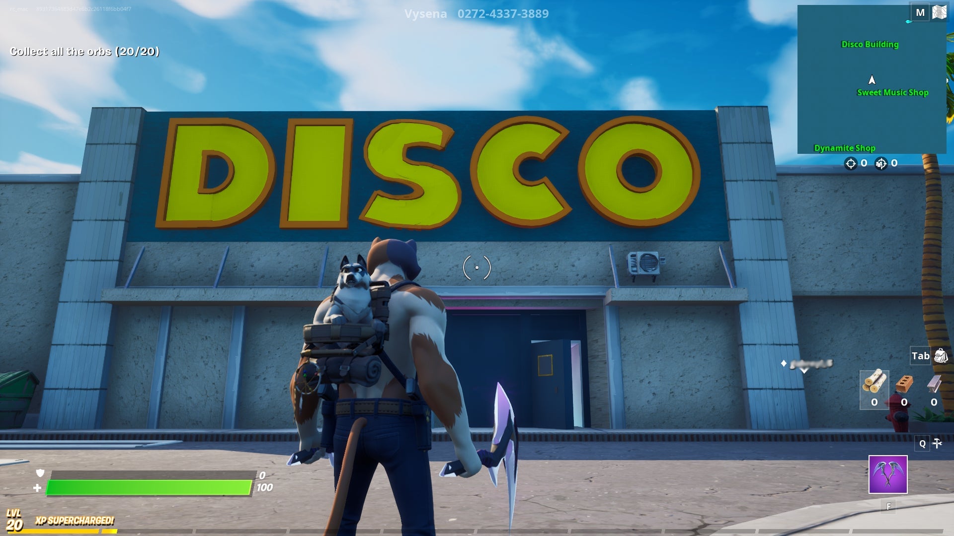 A landmark from BTS’ “Dynamite” video in Fortnite.