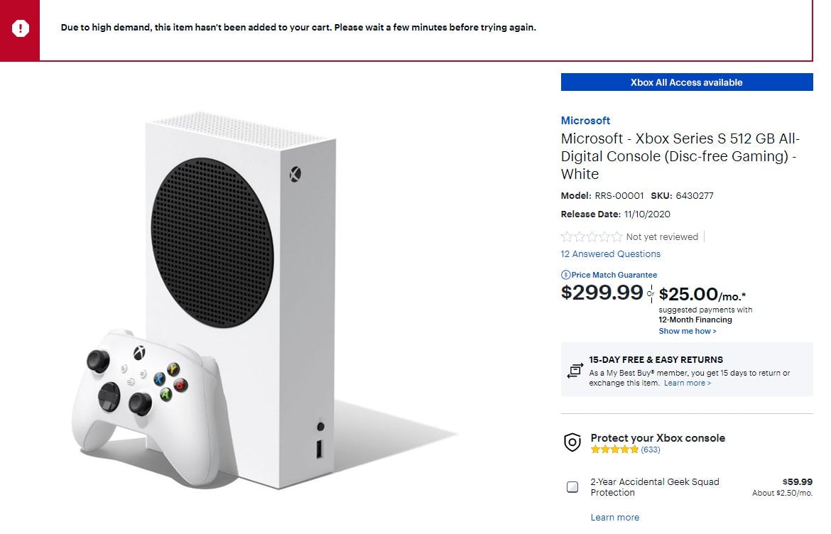 Screenshot: Best Buy