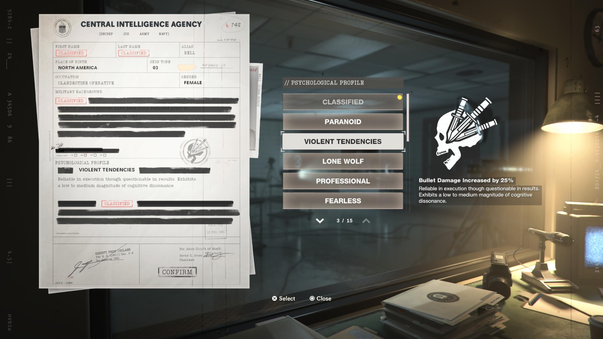 The create-a-character psychological profile