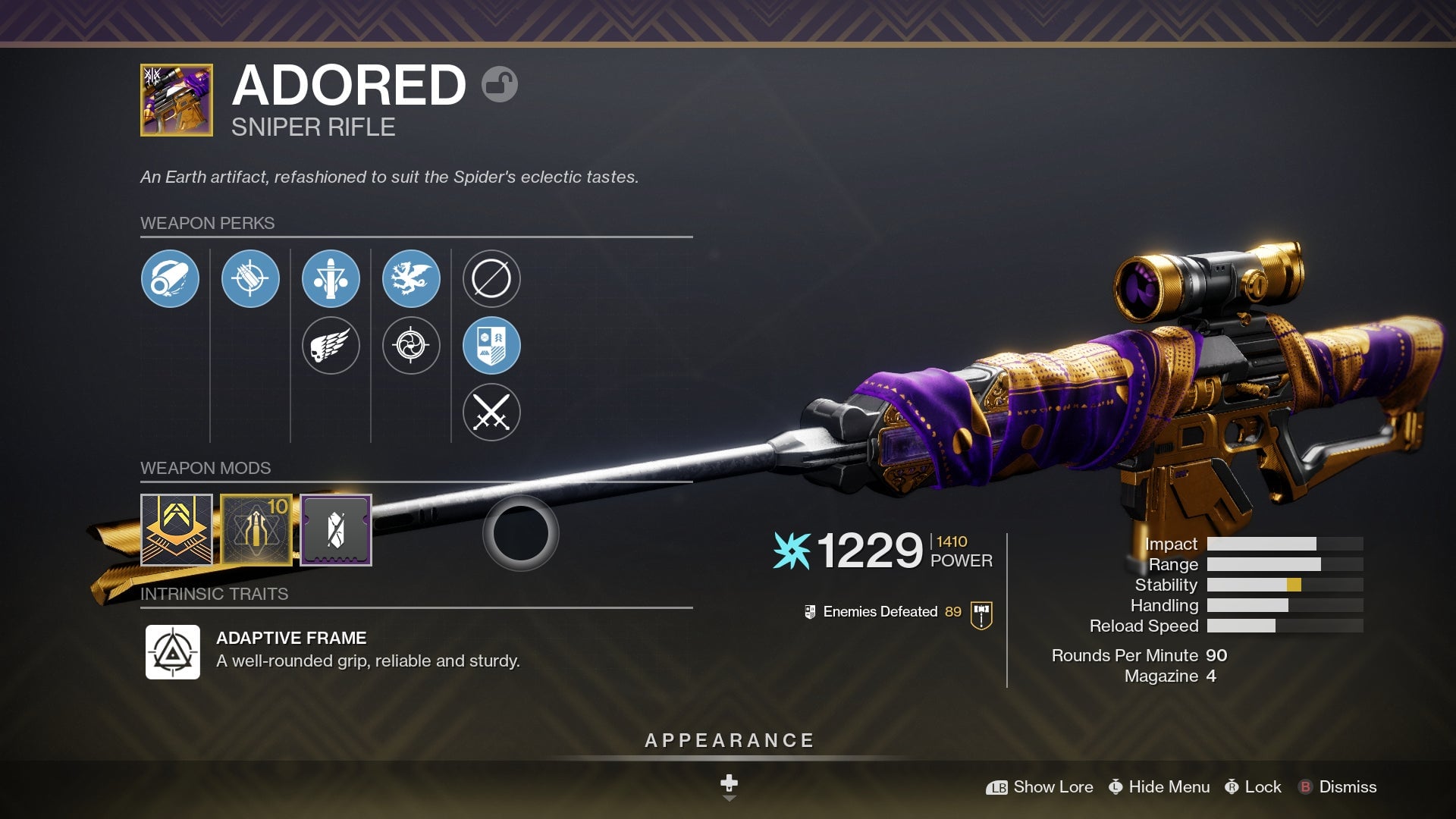 Adored is a great sniper rifle but it comes at a high cost I sort of regret paying.
