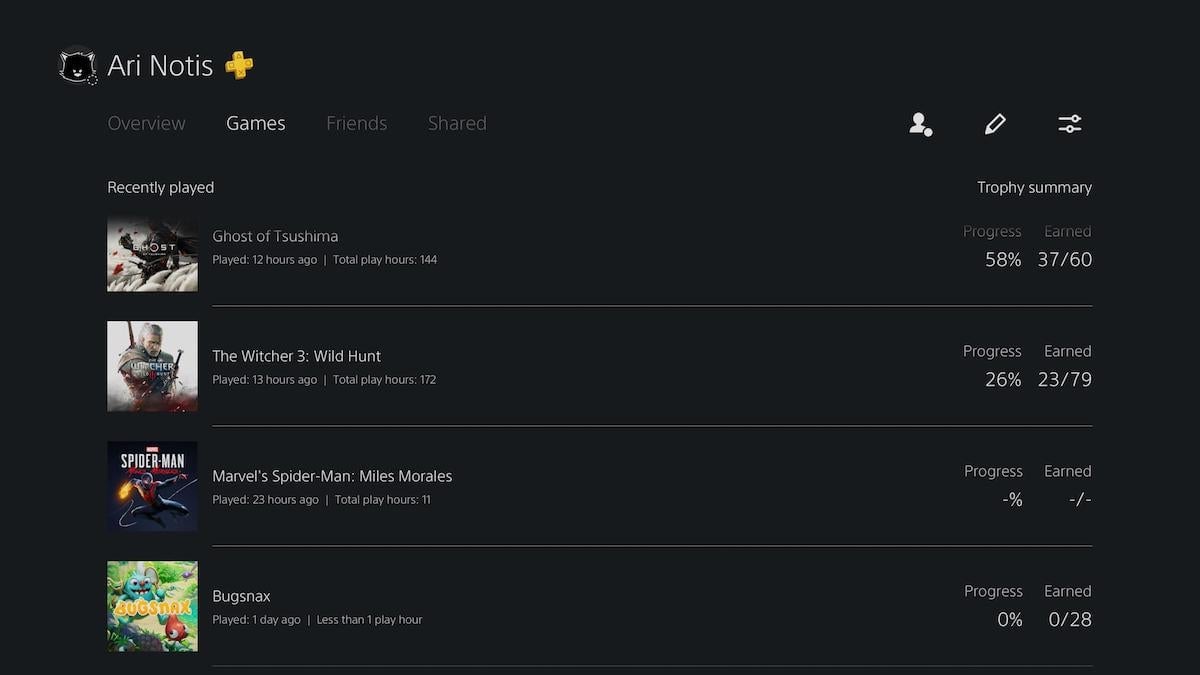 Clearly, I show some games more love than others.