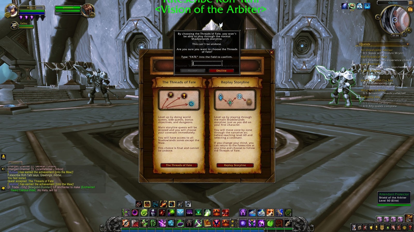 You know it’s a serious decision when the “type something” prompt pops up.