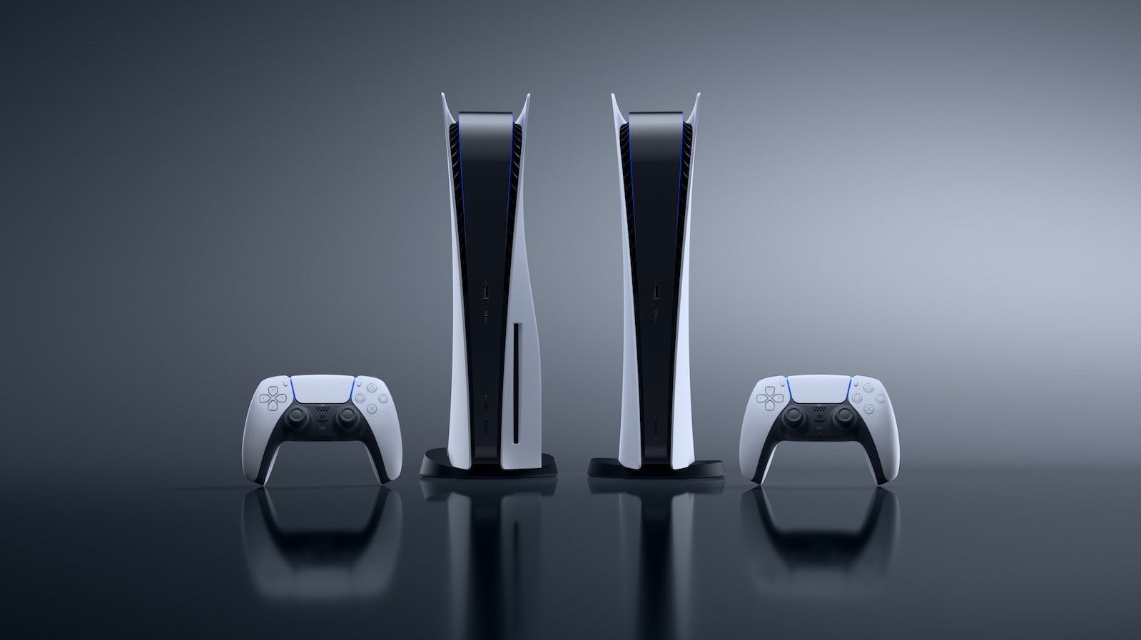 The PlayStation 5's standard edition (left) is notably bulkier than the All-Digital.