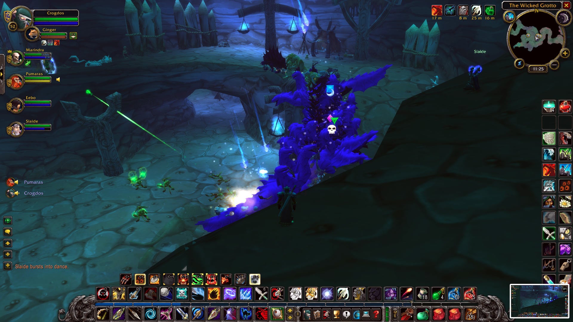This is what it looks like when a mage AoEs down an entire dungeon.