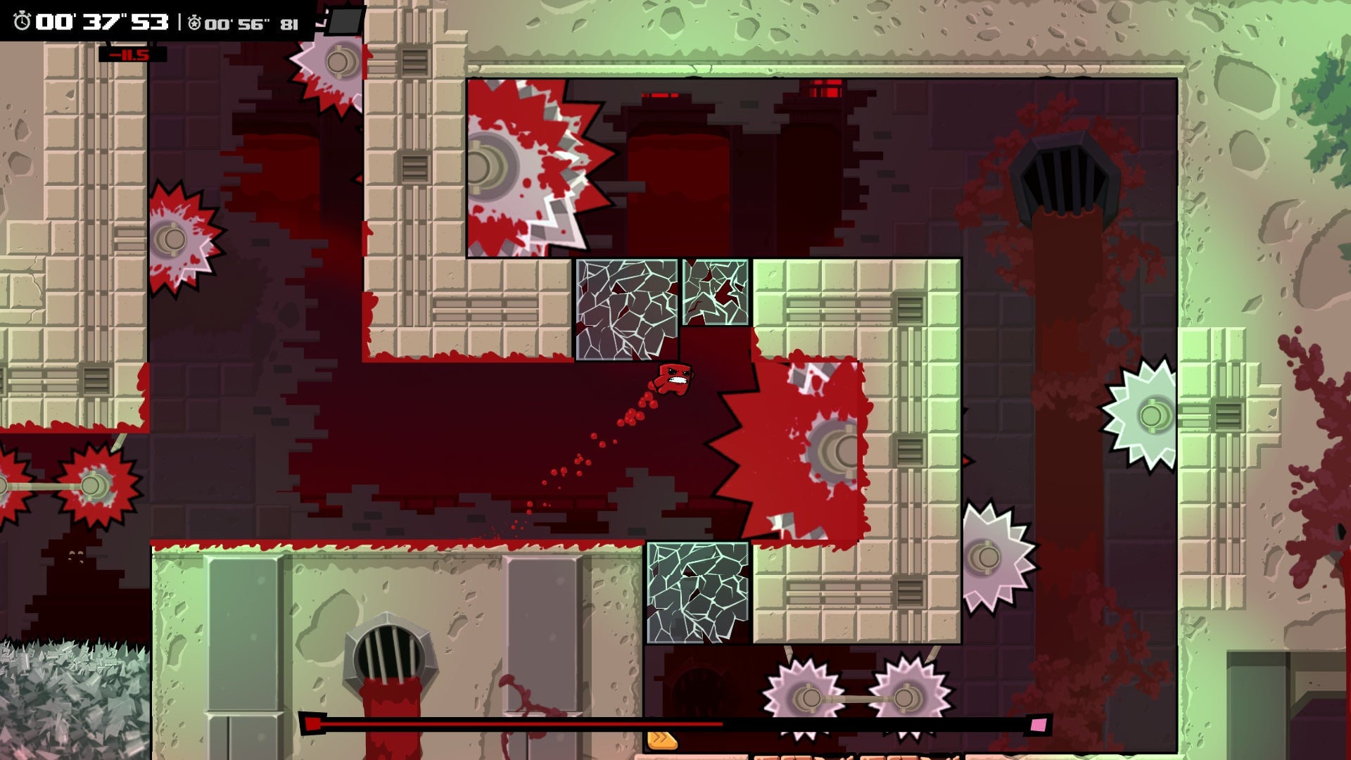 Unlike the original Super Meat Boy, the sequel is an auto-runner in which levels are procedurally generated, leading to sequences of hazards and enemies that don’t always flow together. 