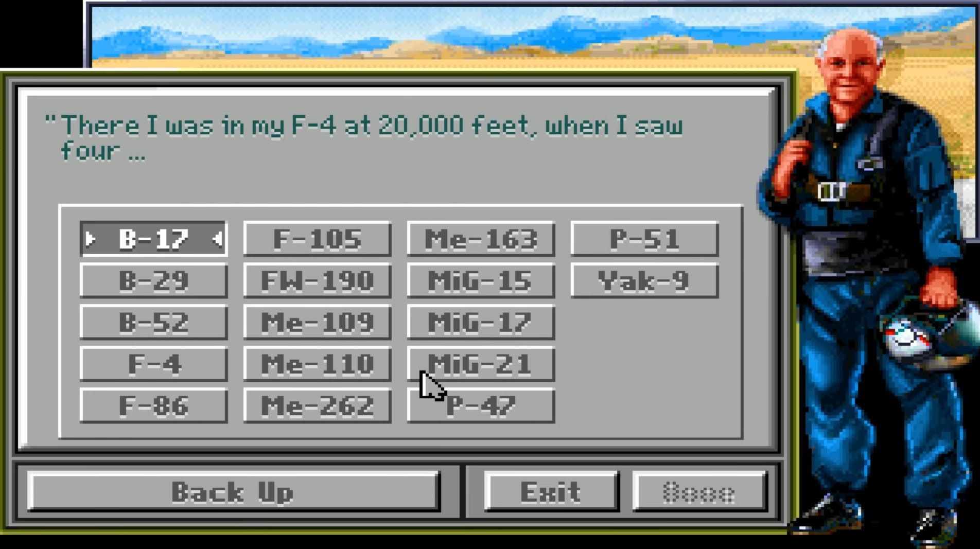 Screenshot: Chuck Yeager’s Air Combat