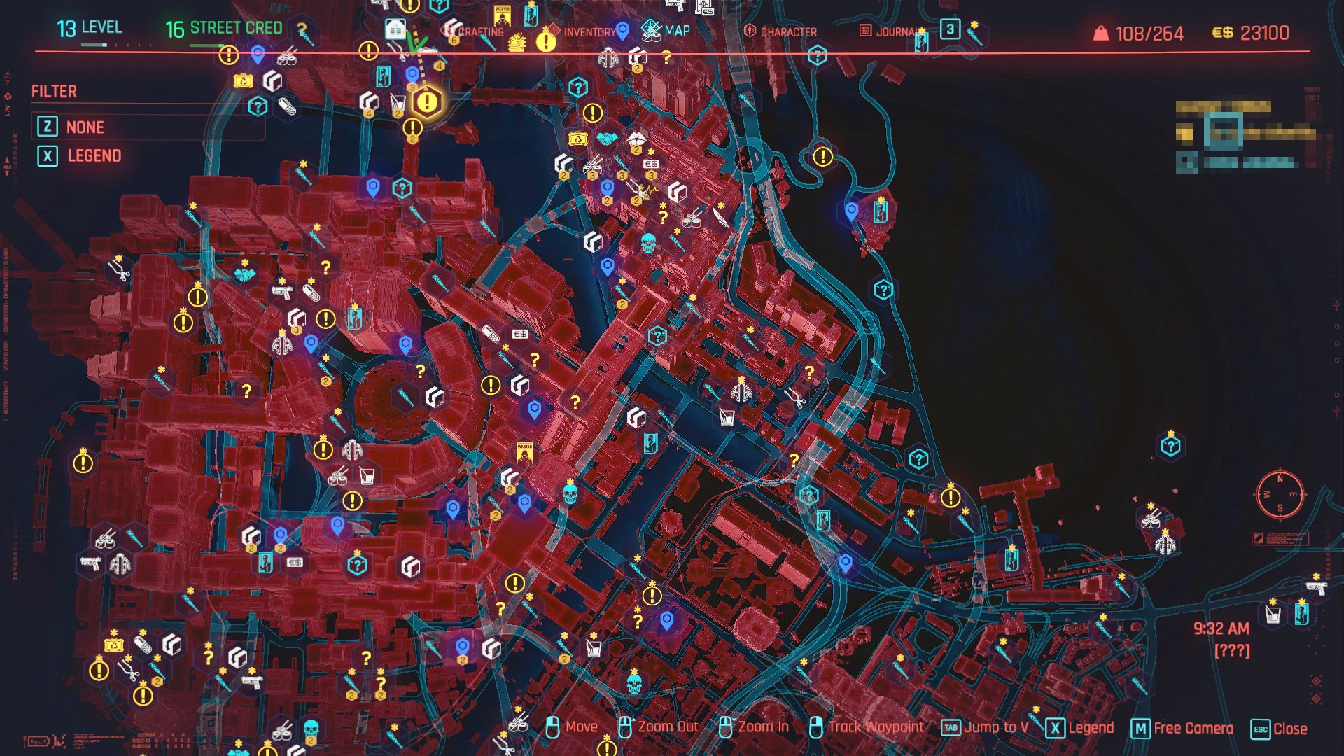 One segment of the map (active quest name blurred out).