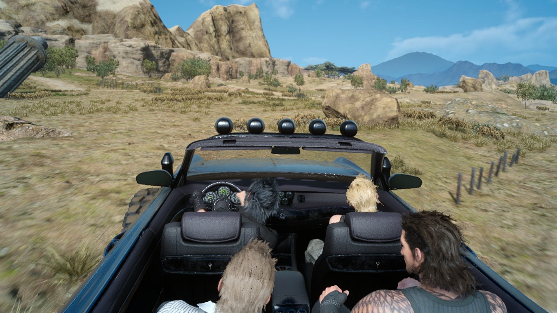 I upgraded the Regalia into its off-road variant and wept with joy when Noctis and Prompto high-fived after jumping over a big rock.