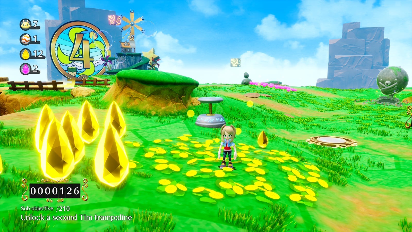 Gotta unlock those Tim trampolines so you can ... jump on Tims?