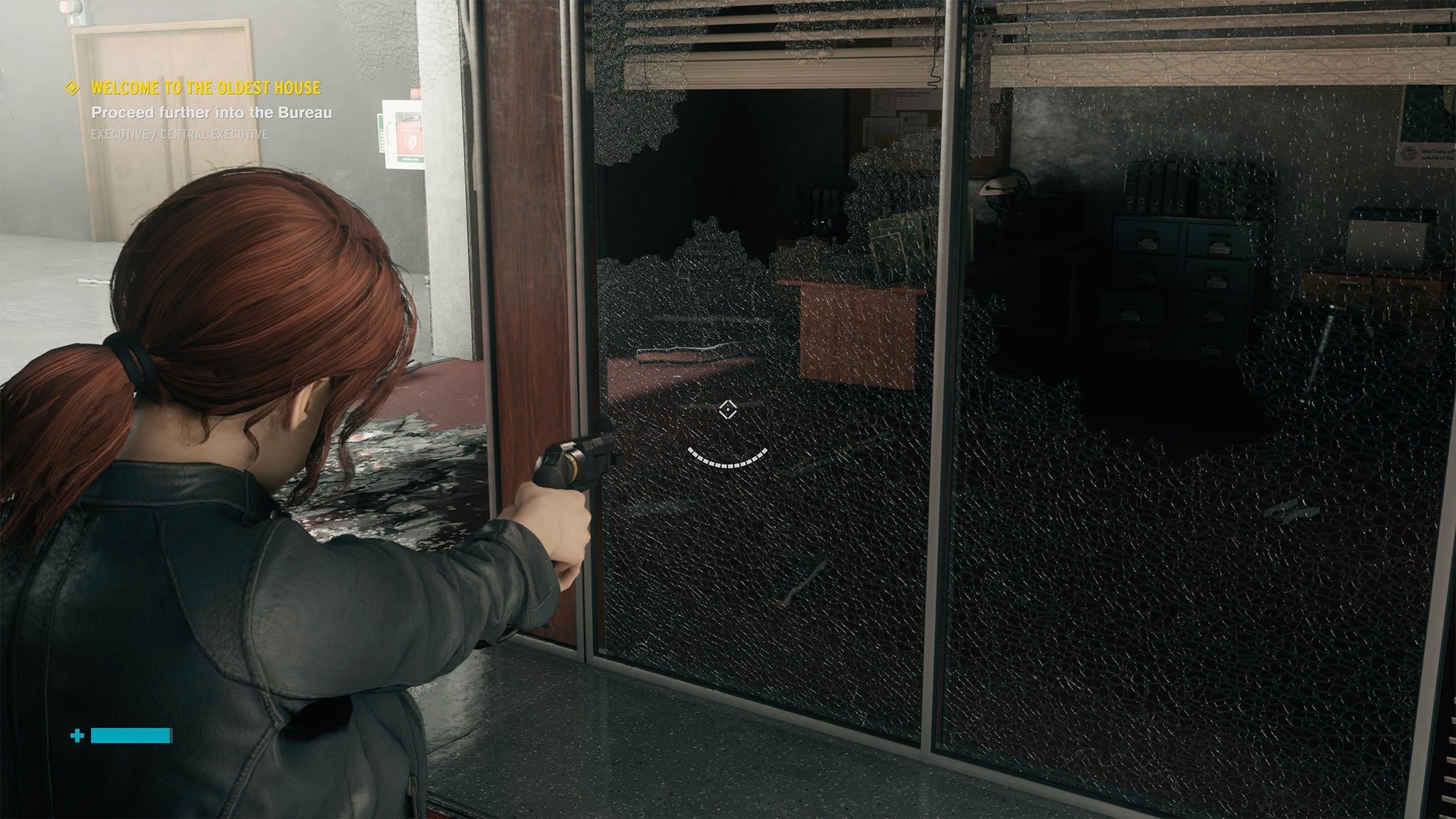 The broken glass looks nice in graphics mode.